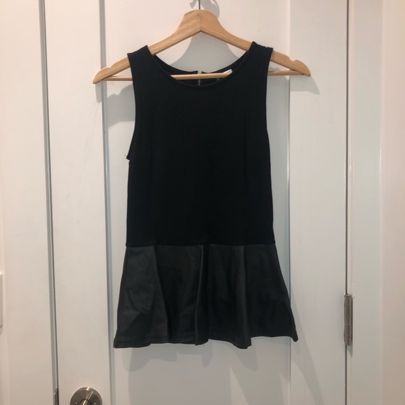 Tops - Faux Leather Peplum Top